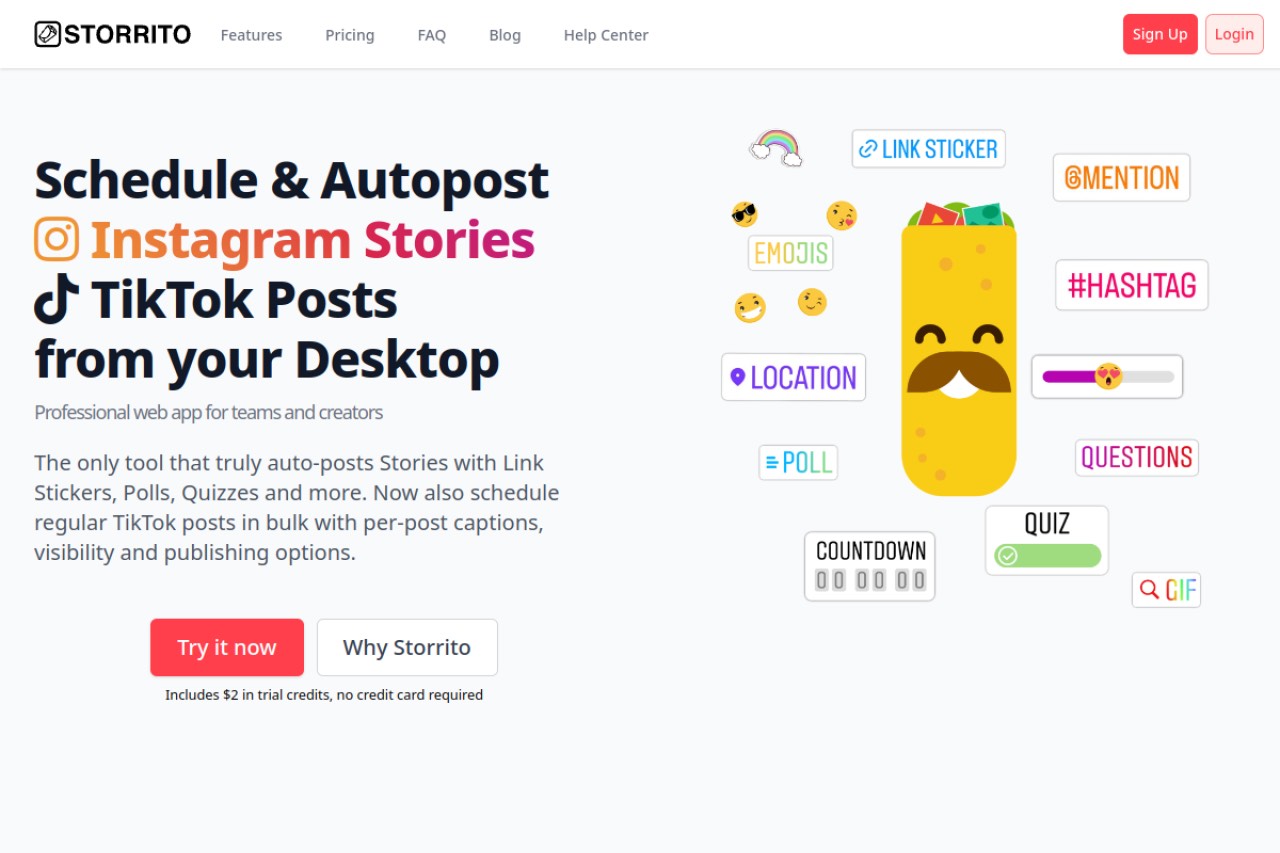 Storrito homepage — the Storrito social media scheduler.
